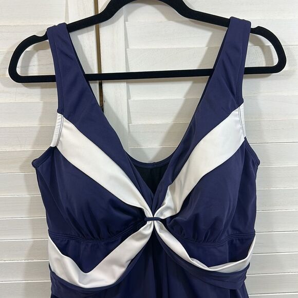 Robby Len Swimdress Size 20W Navy Blue & White EUC - Picture 4 of 15